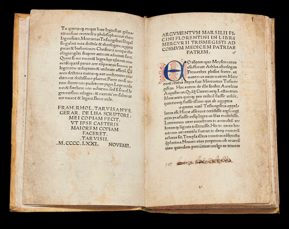 Marsilio Ficino (1433–1499)'s translation of the Corpus Hermiticum into Latin
